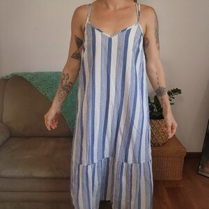 J Crew Striped Cotton Maxi Dress Size Small